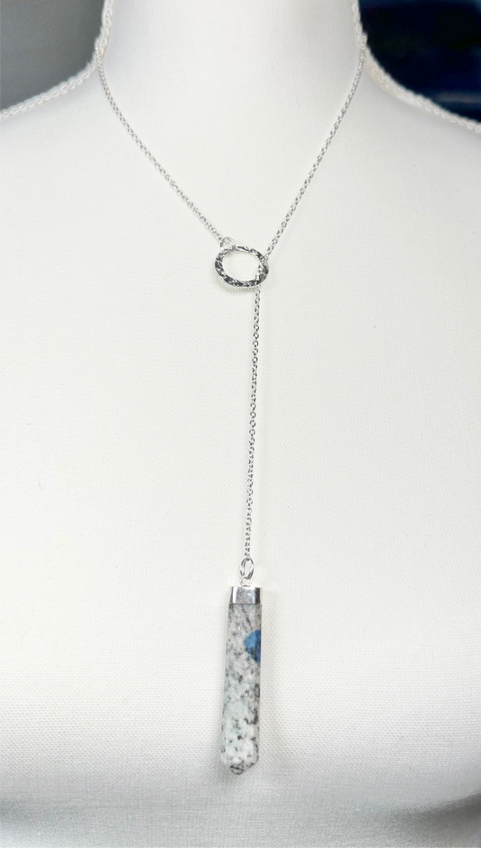 .925 Sterling Silver Lariat Necklace with K2