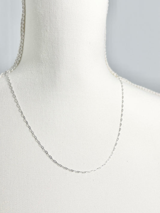 .925 Sterling Silver Paper Clip Adjustable Necklace