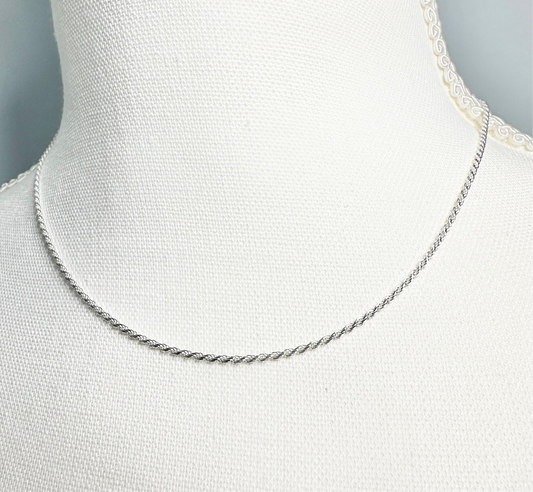 .925 Sterling Silver Rope Chain Necklace